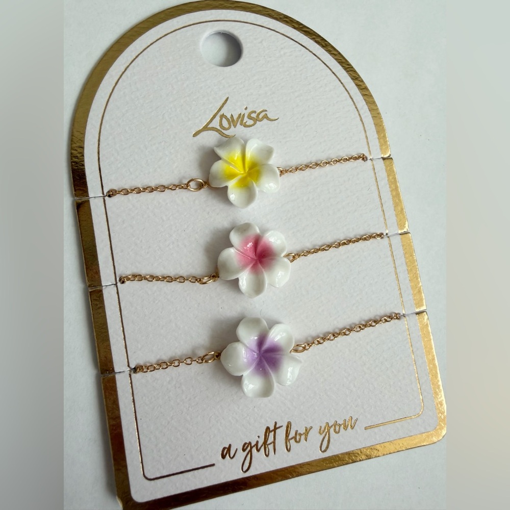 Lovisa Plumeria Bracelet Set - Adjustable, NWT